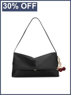 Vintage Large Faux Leather Hobo Shoulder Bag Slouchy Handbag